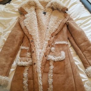 Bebe faux suede long coat